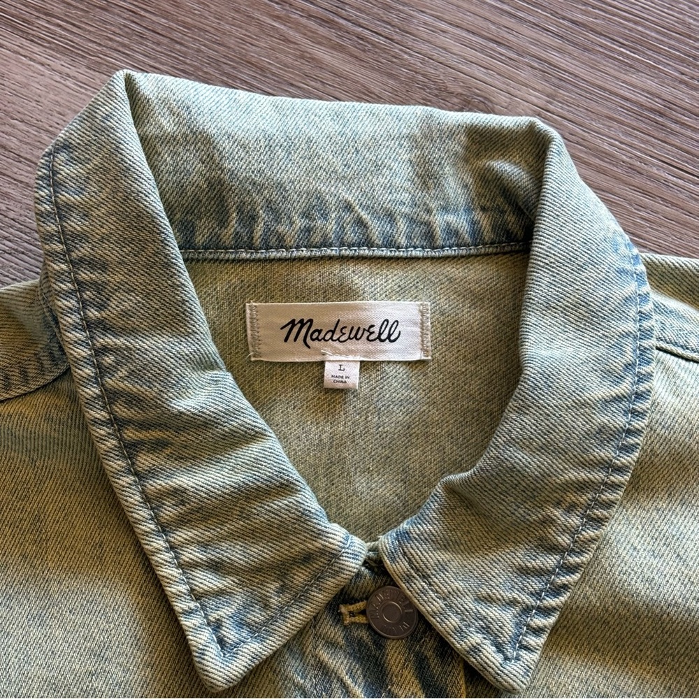 NWOT Madewell Oversized Denim Crop Trucker Jacket - Picture 6 of 11